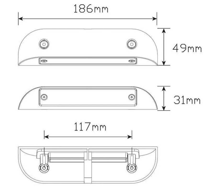LED Autolamps LED Awning Lamp White 12V 186WW