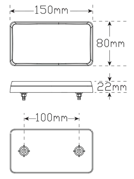 LED Autolamps 12V LED Stop/Tail/Indicator Lamp With Reflex Reflector 2 Pack - 151BAR2