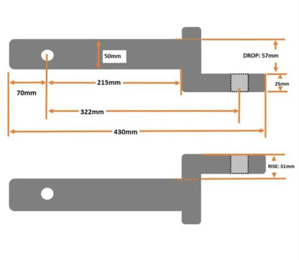 Mister Hitches HD 322mm Long Reach Ball Mount 3650kg