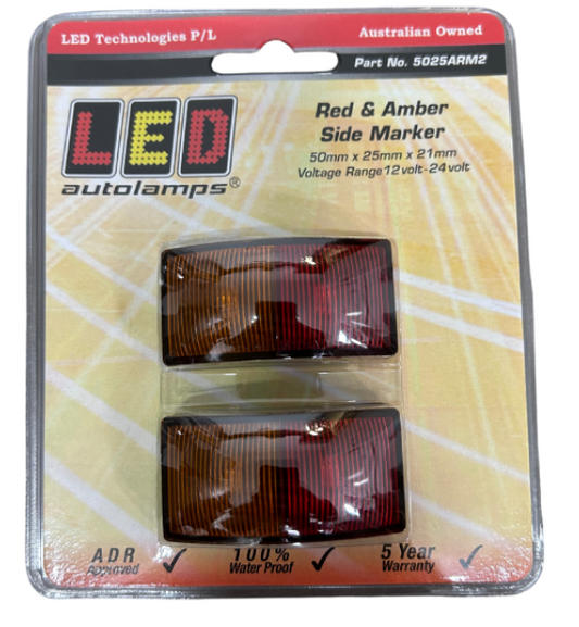 Led Auto Lamps Red & Amber Side Marker